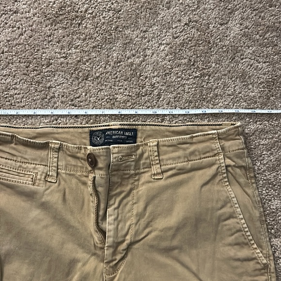 American Eagle Mens 31Wx32L Slim Straight Tan Khaki Pants - Picture 6 of 9